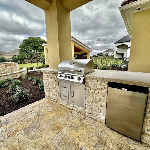 Elevate your outdoor escape featuring stylish pergolas, cozy patio covers, and calming ambient lighting in Flower Mound 76051