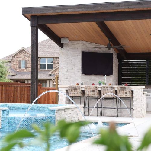 Upgrade your backyard retreat using elegant pergolas, warm patio covers, and subtle ambient lighting in Denton County 75033