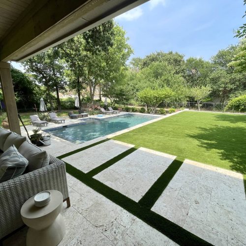 Outdoor space and pristine turf in North Lake 76247