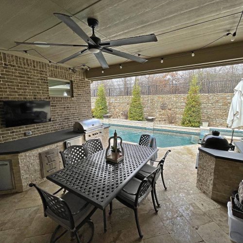 Elegant outdoor living space in Highland Village 75077