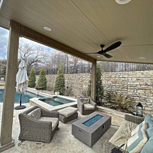 Create your dream outdoor space with beautiful pergolas, inviting patio covers and warm lighting in Flower Mound 75028.