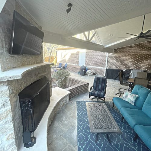 Elegant outdoor living space in Copper Canyon 75077