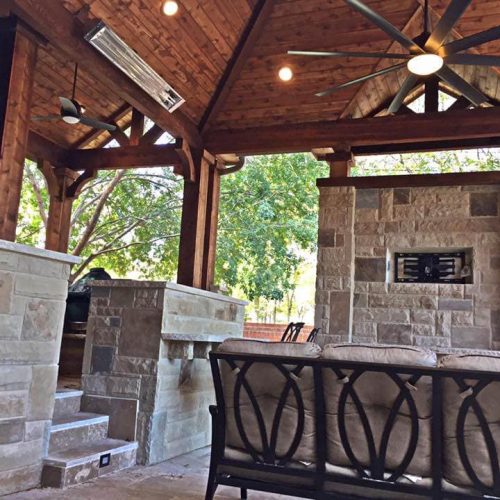 Create an inviting outdoor haven** with chic pergolas, cozy patio covers, and calming ambient lighting in Denton County 75034