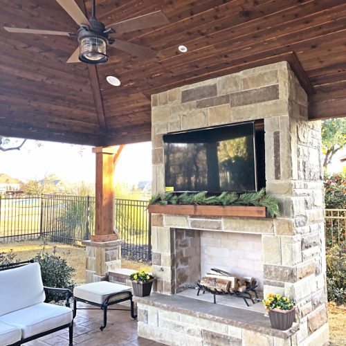 Craft an enchanting patio escape** using sophisticated pergolas, snug patio covers, and gentle ambient lighting in Argyle 76226