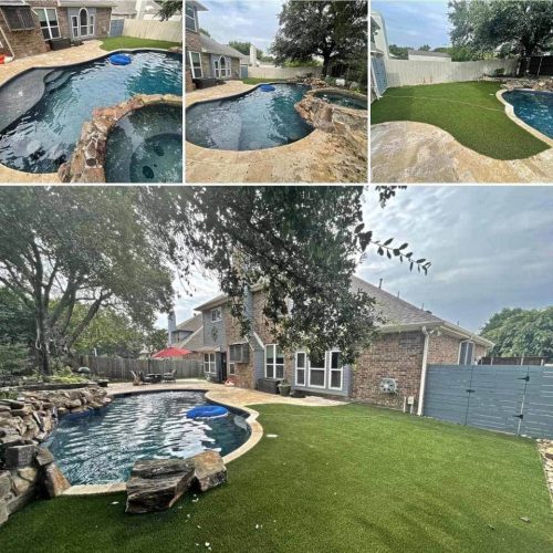 Travertine pool deck creates resort feel in Lantana 33464
